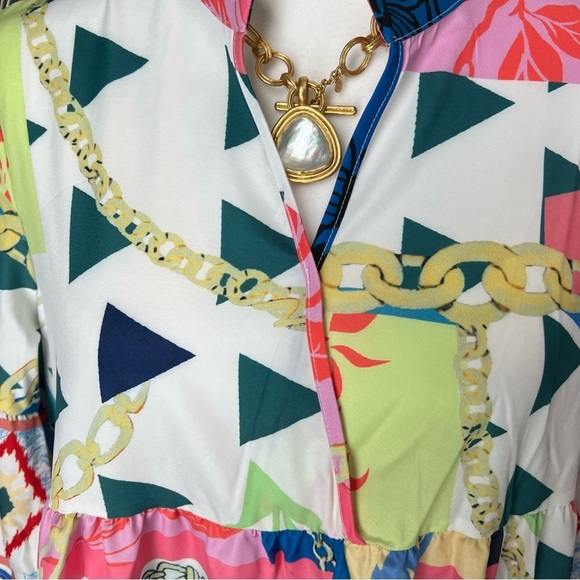 NWOT Colorful Geometric and Floral Dress - Size Large - Picture 3 of 7